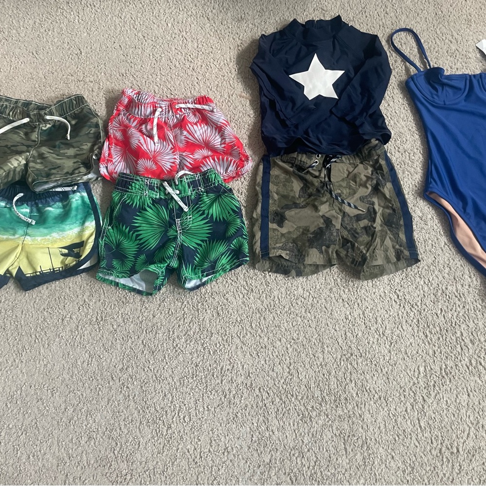 J. Crew Green and Red Swim Trunks Vibrant Style